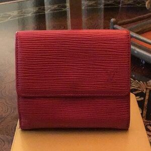 Louis Vuitton Wallet Trifold Epi Leather Red
